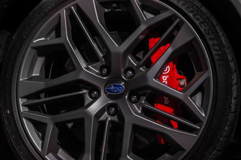 2024 Subaru WRX TR front wheel Brembo brakes with 4-piston calipers