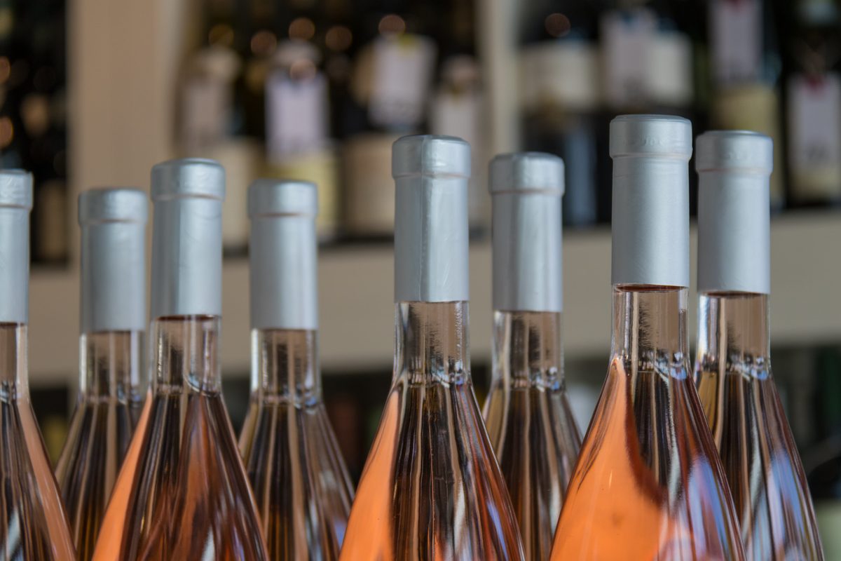 Rose wine bottles