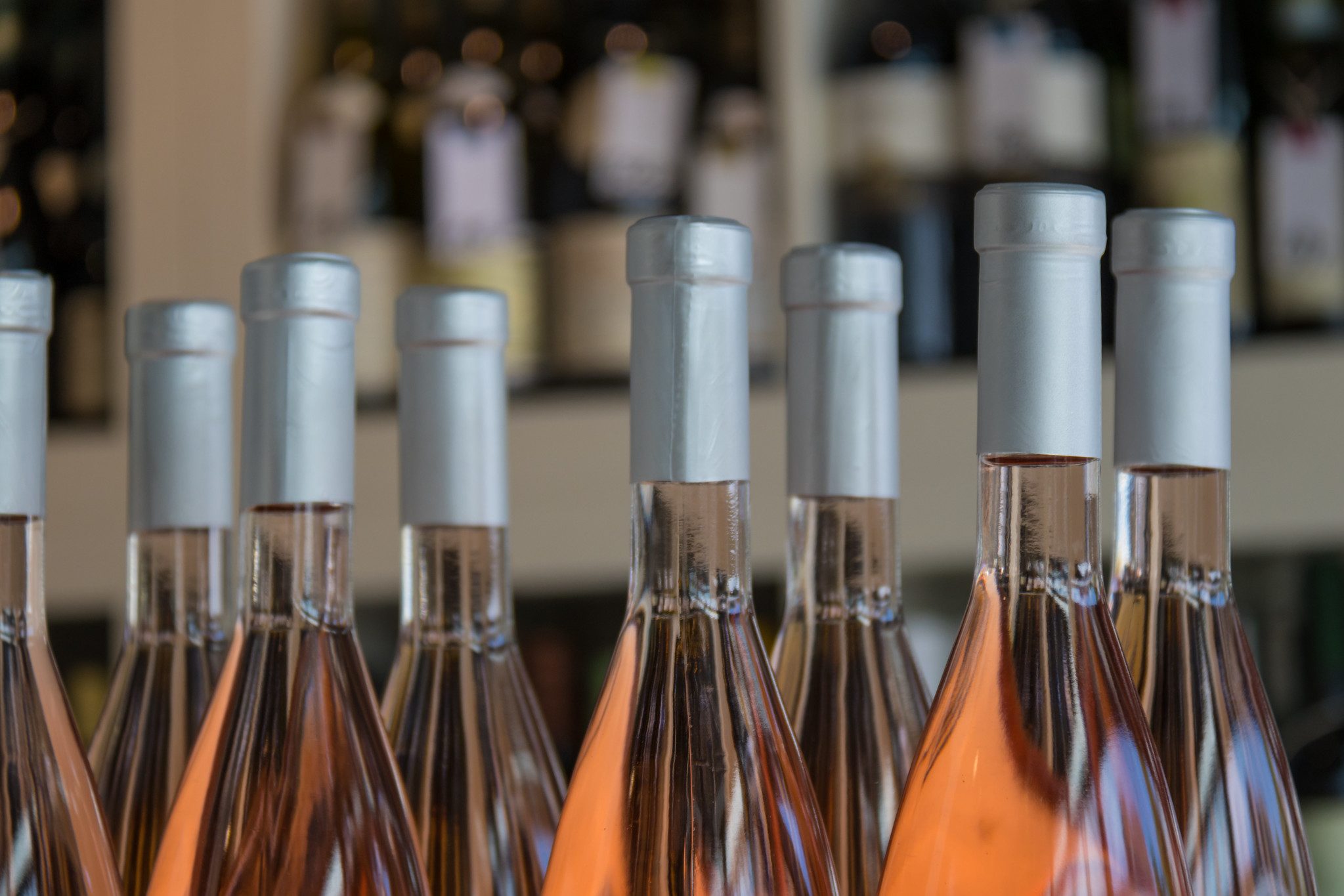 Rose wine bottles