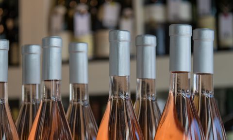 Rose wine bottles
