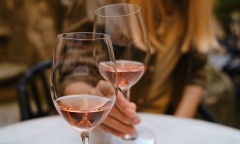 Rose wine glasses