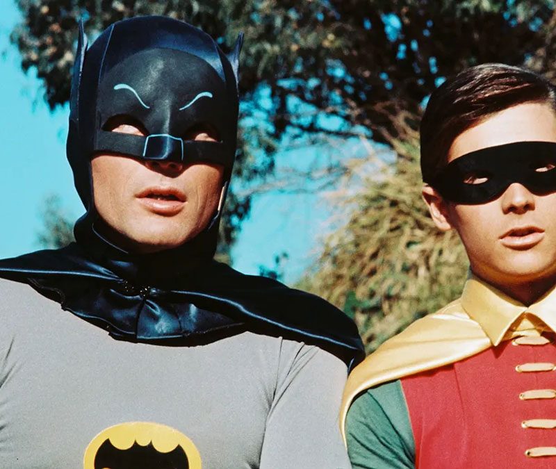 Adam West and Burt Ward as Batman and Robin.