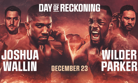 anthony joshua vs otto wallin live stream december 2023 day of reckoning promotional poster
