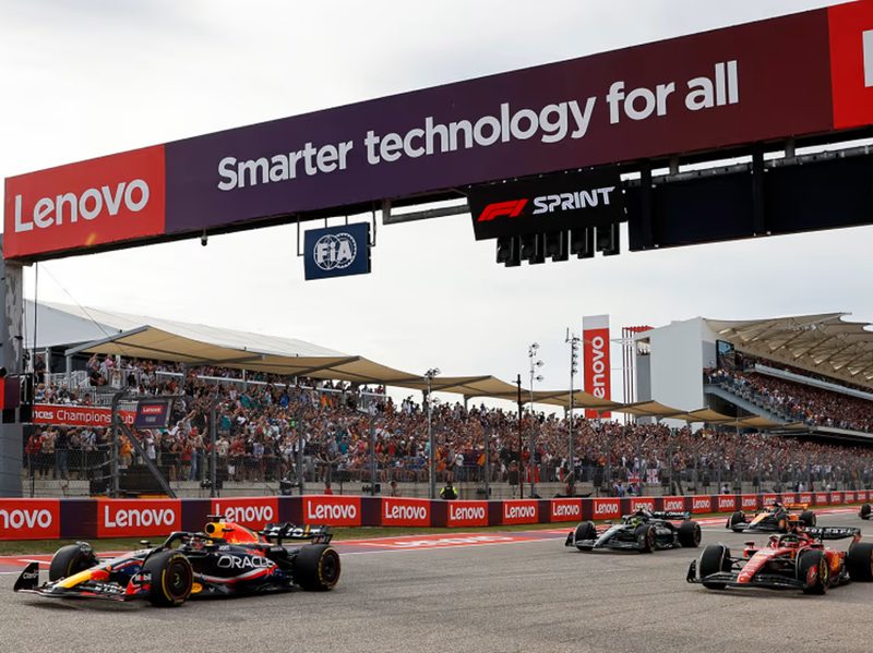 F1 starting grid for the United States Grand Prix in Austin, Texas.