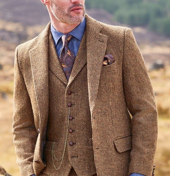 Man wearing The House of Bruar Harris Tweed Jacket
