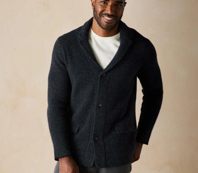 Man wearing The Normal Brand Lambswool Blazer