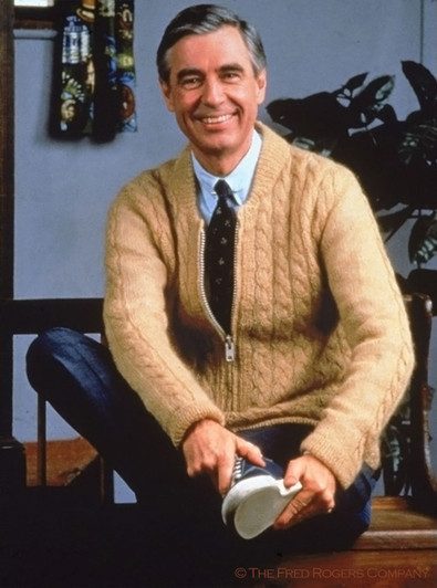 Mr. Rogers cardigan cable alpaca wweater