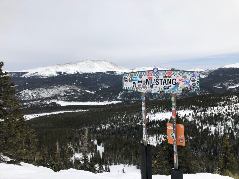 Mustang trailhead, a famous run at Breckenridge