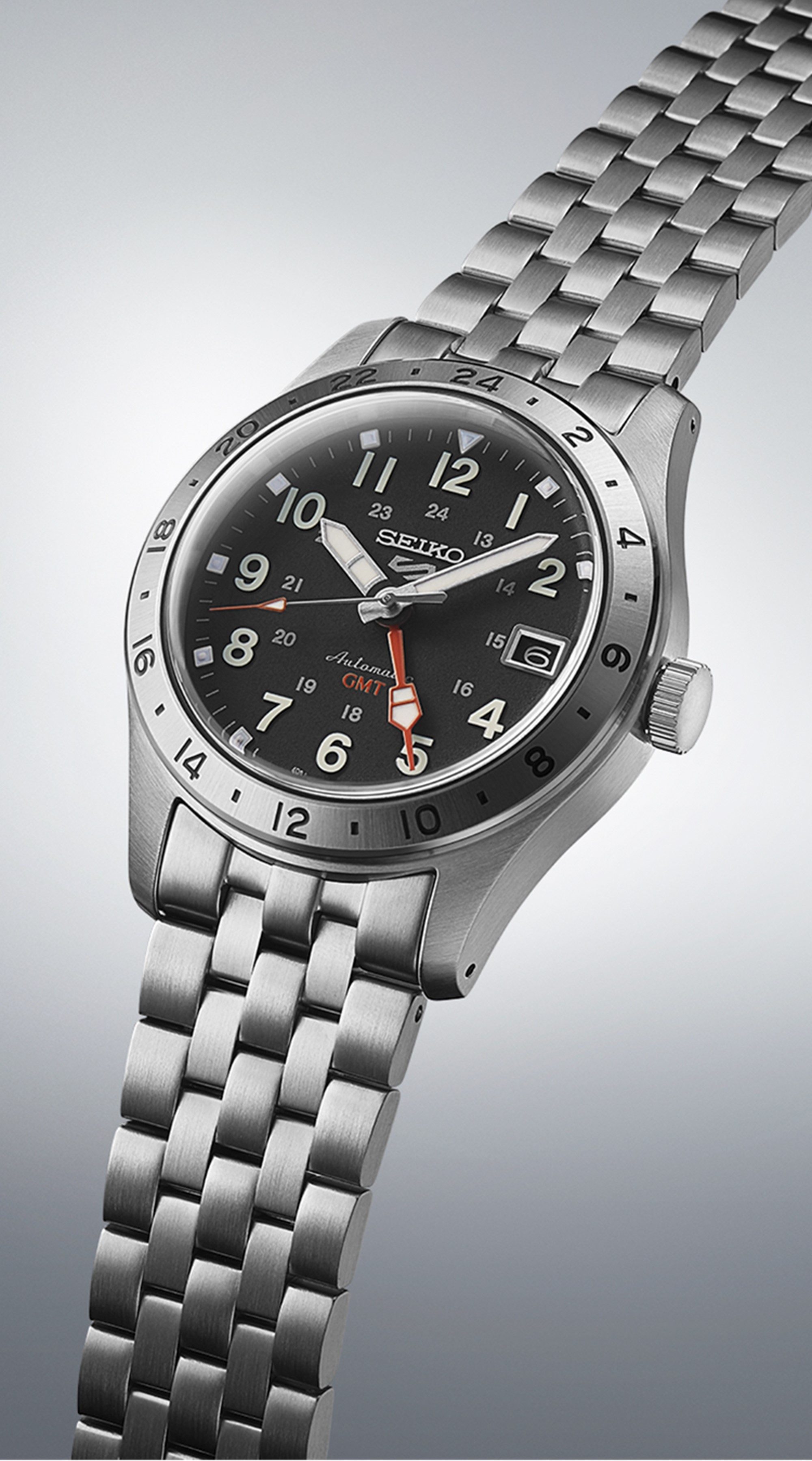 Seiko 5 Sports Field Watch SSK023 gray background