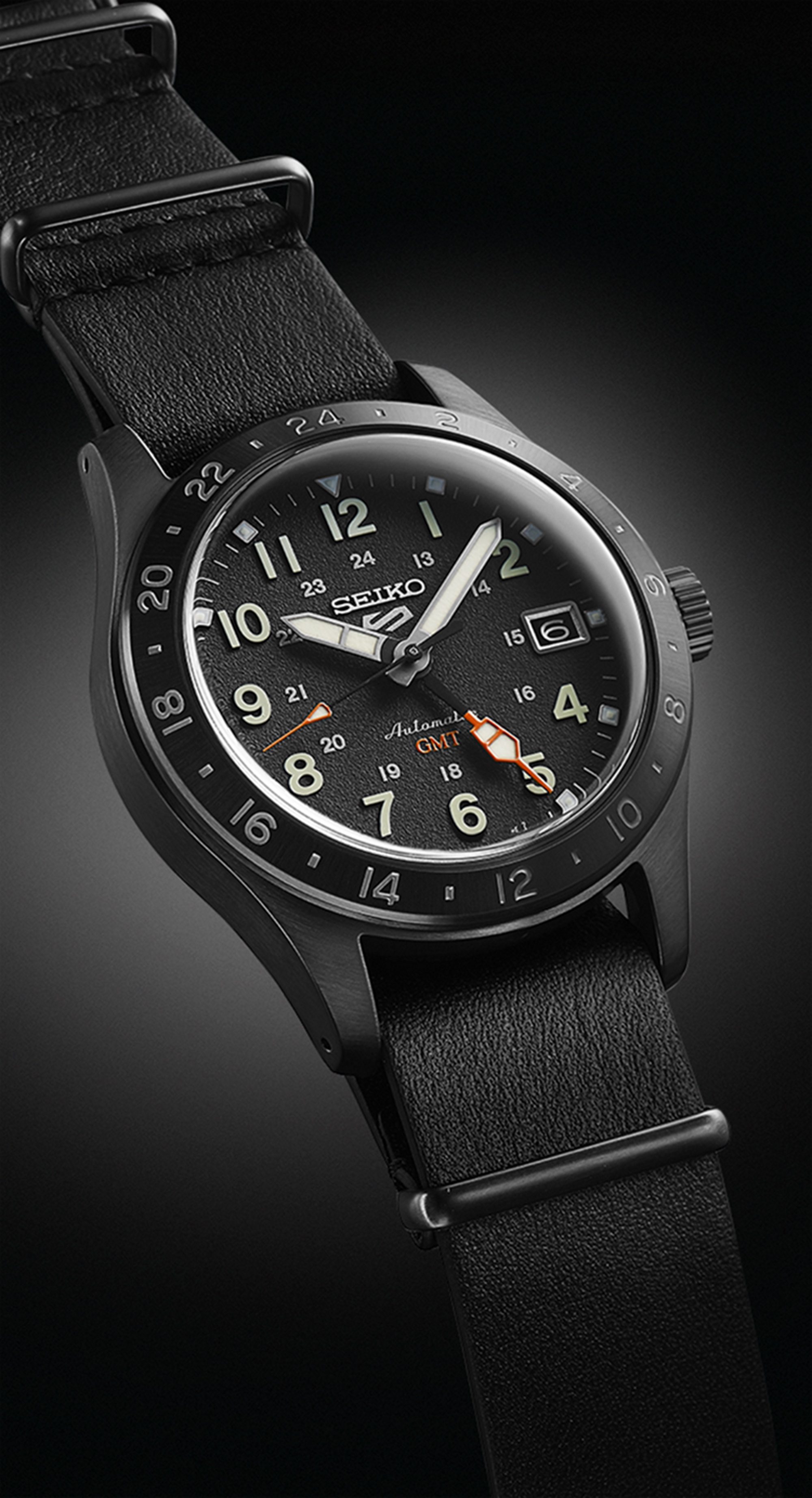 Seiko 5 Sports Field Watch SSK025 black backbround