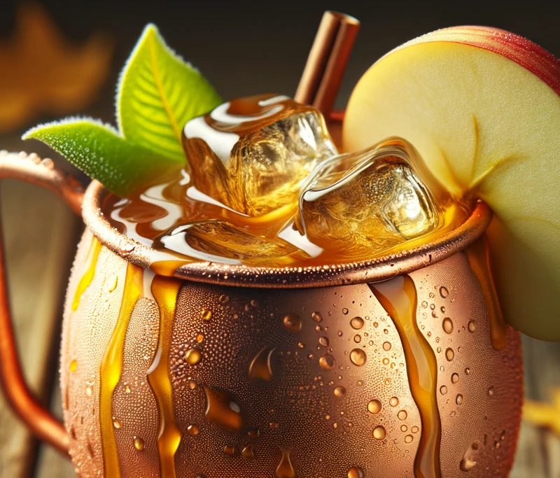 A caramel apple mule cocktail.