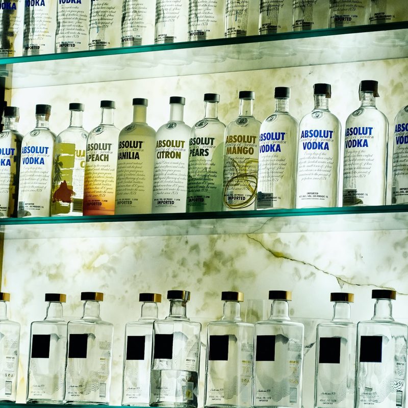 Shelves of vodka