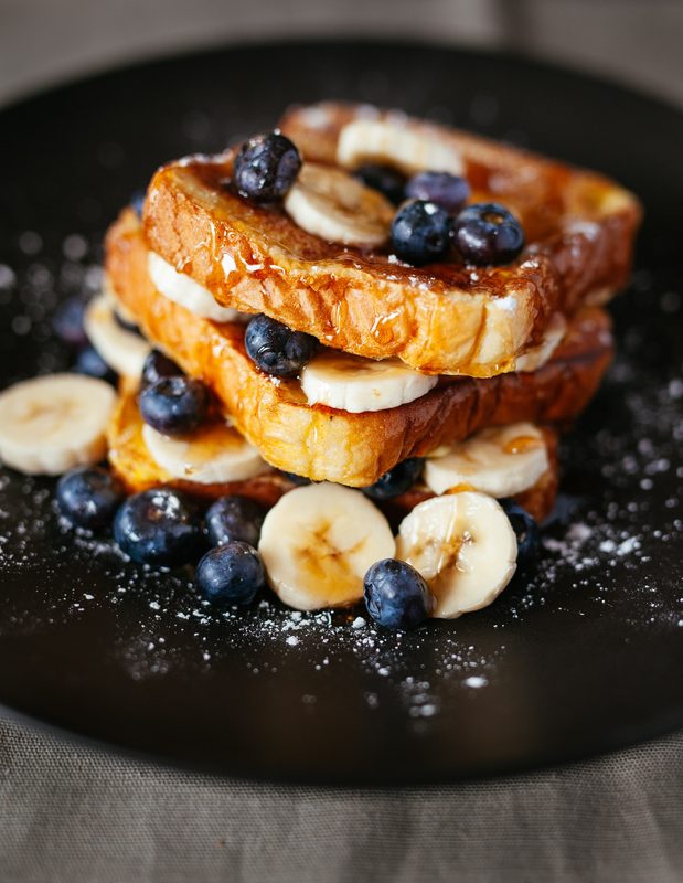 french toast with berry and banana