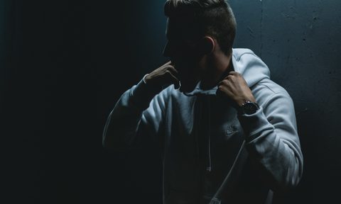 Man wearing a hoodie