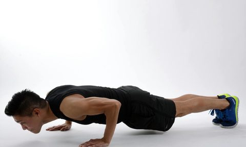 Man in a pushup posiiton