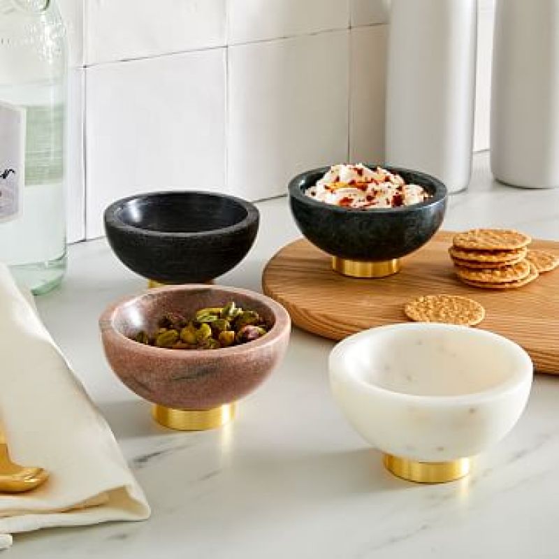 West Elm Marble & Brass Dip Bowls