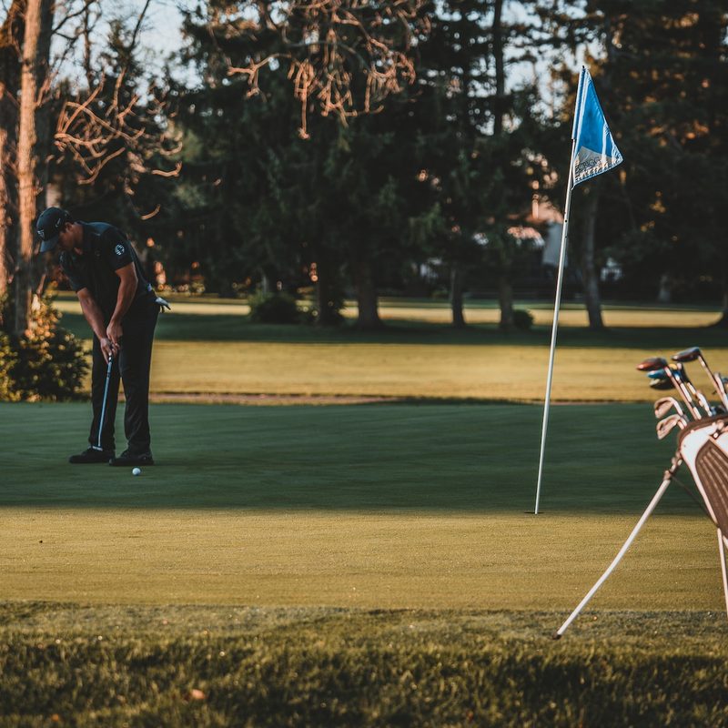 People out on the golf course