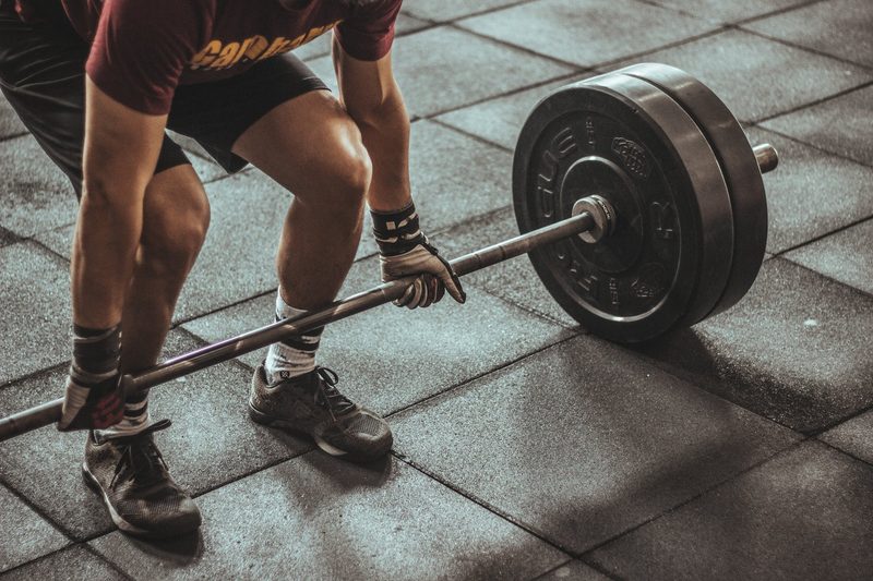 Man during barbell exercise