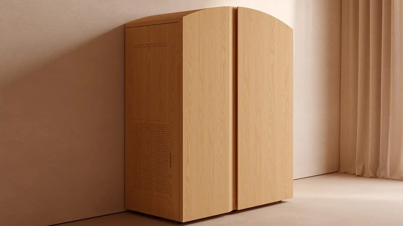 Arc Sauna in a room with closed doors.