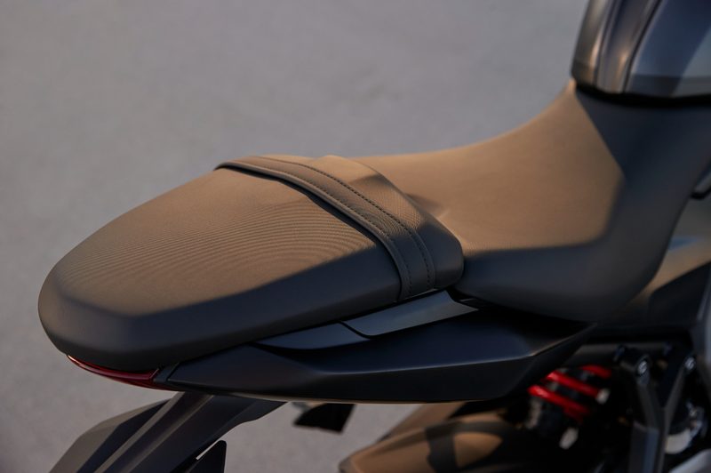 Close up shot of 2024 Triumph Daytona 660 two up seat.