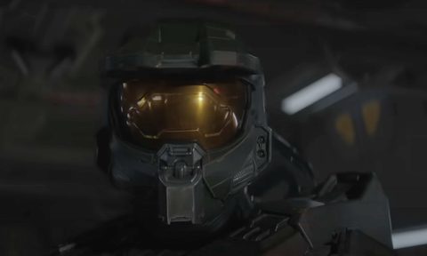 Master Chief masters the dramatic look towards the camera in Halo season 2.