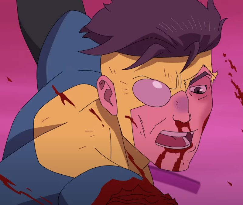 Mark gets his hands dirty in a scene from Invincible season 2