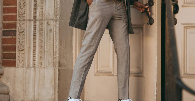 tennis shoes with dress pants Sneakers How To Down Dress How To Style Men's Sneakers Dress Pants How to Wear Dress Pants