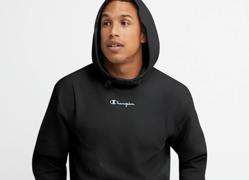 Man wearing Champion Hoodie