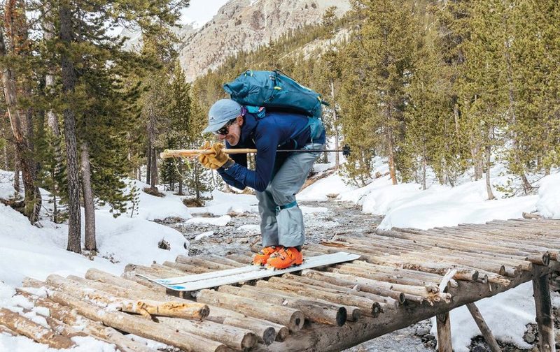 Man with skis