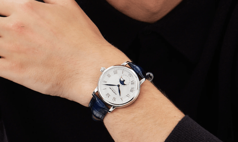 The Montblanc Star Legacy Moonphase on a man's wrist.