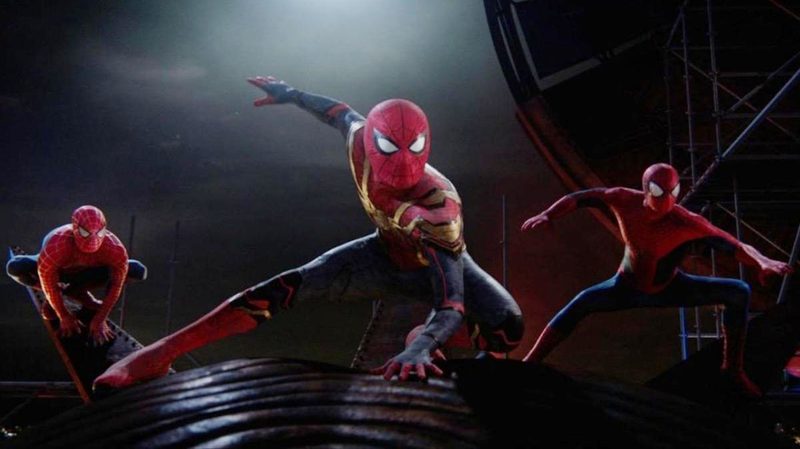 The three Spider-Men of Spider-Man: No Way Home.