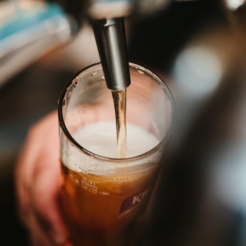 Beer pouring from a keg