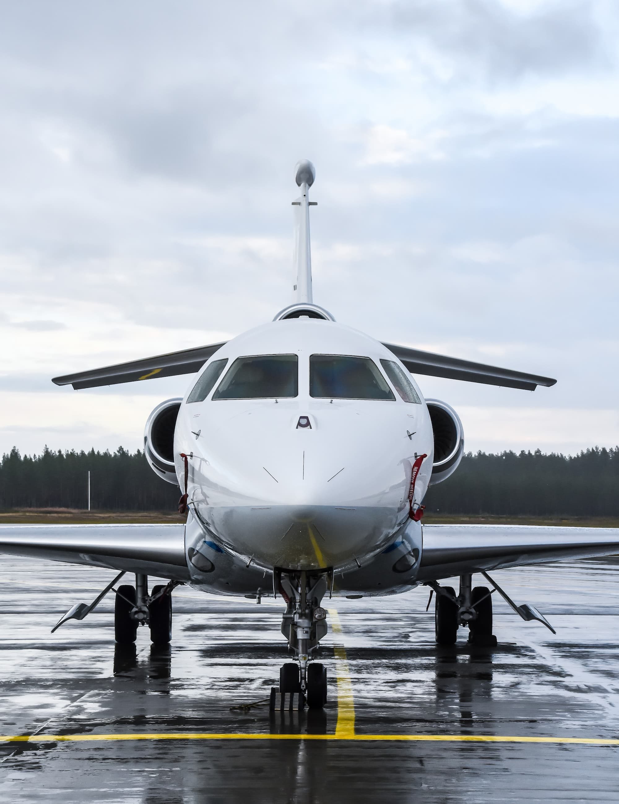 Front view of a private plane