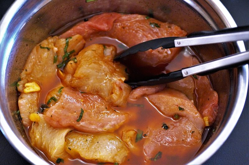 Chicken in a marinade