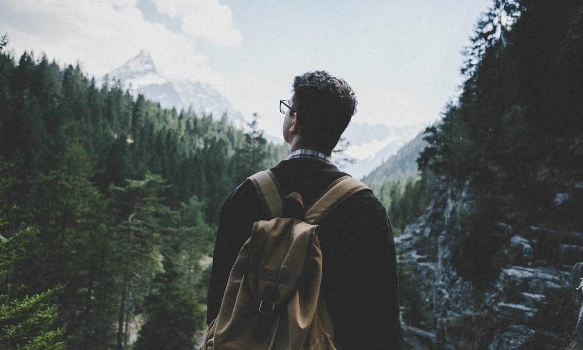 a man hiking