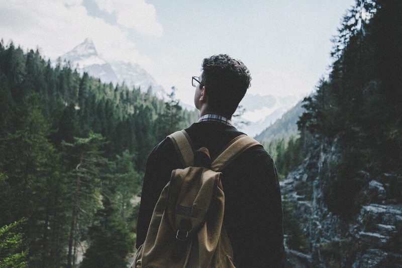 A man hiking