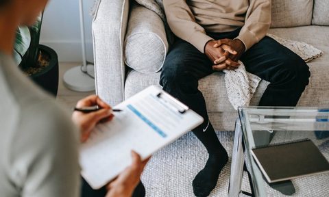 a man in a therapy room