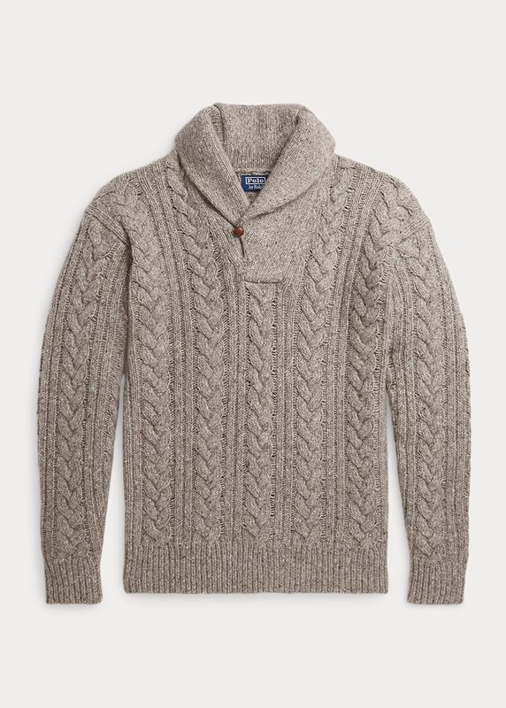 Ralph Lauren cable knit shawl collar sweater