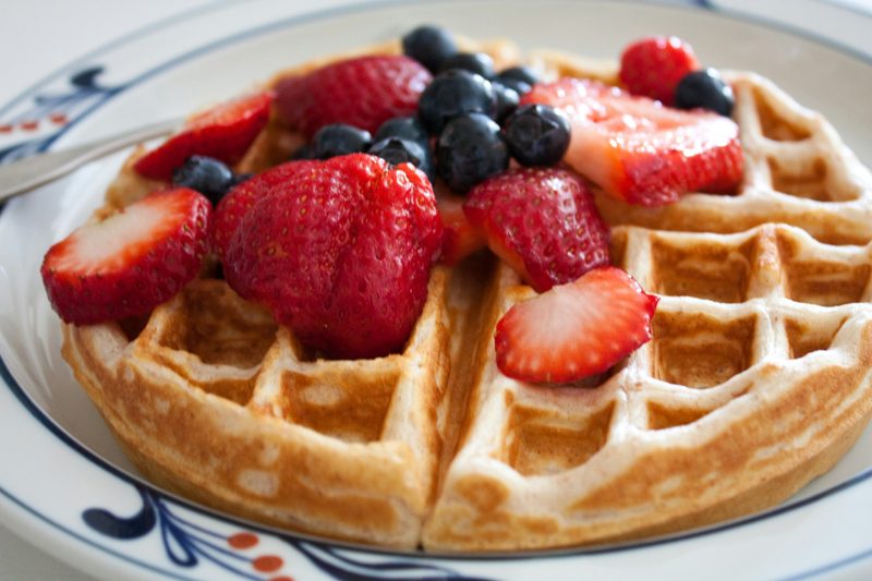 Waffle with berries