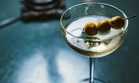 Martini with three olives