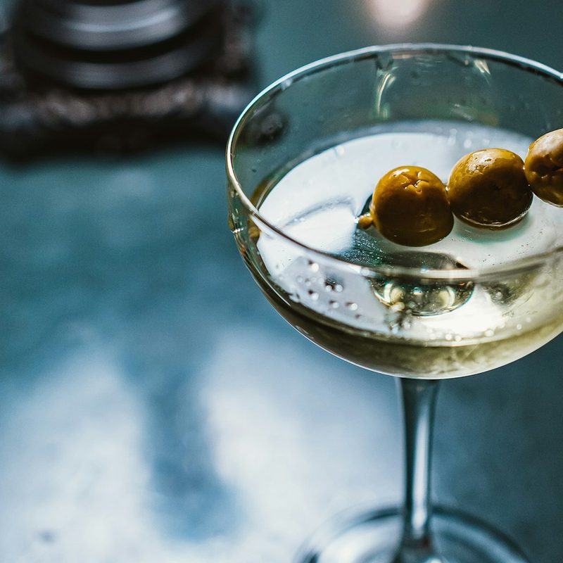 Martini with three olives