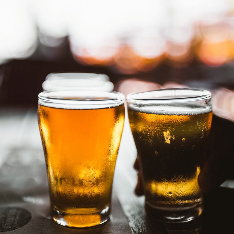 Two glasses of beer