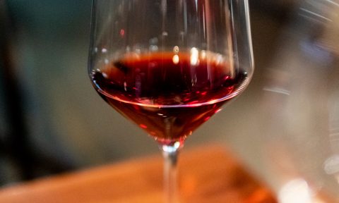 Red wine in glass