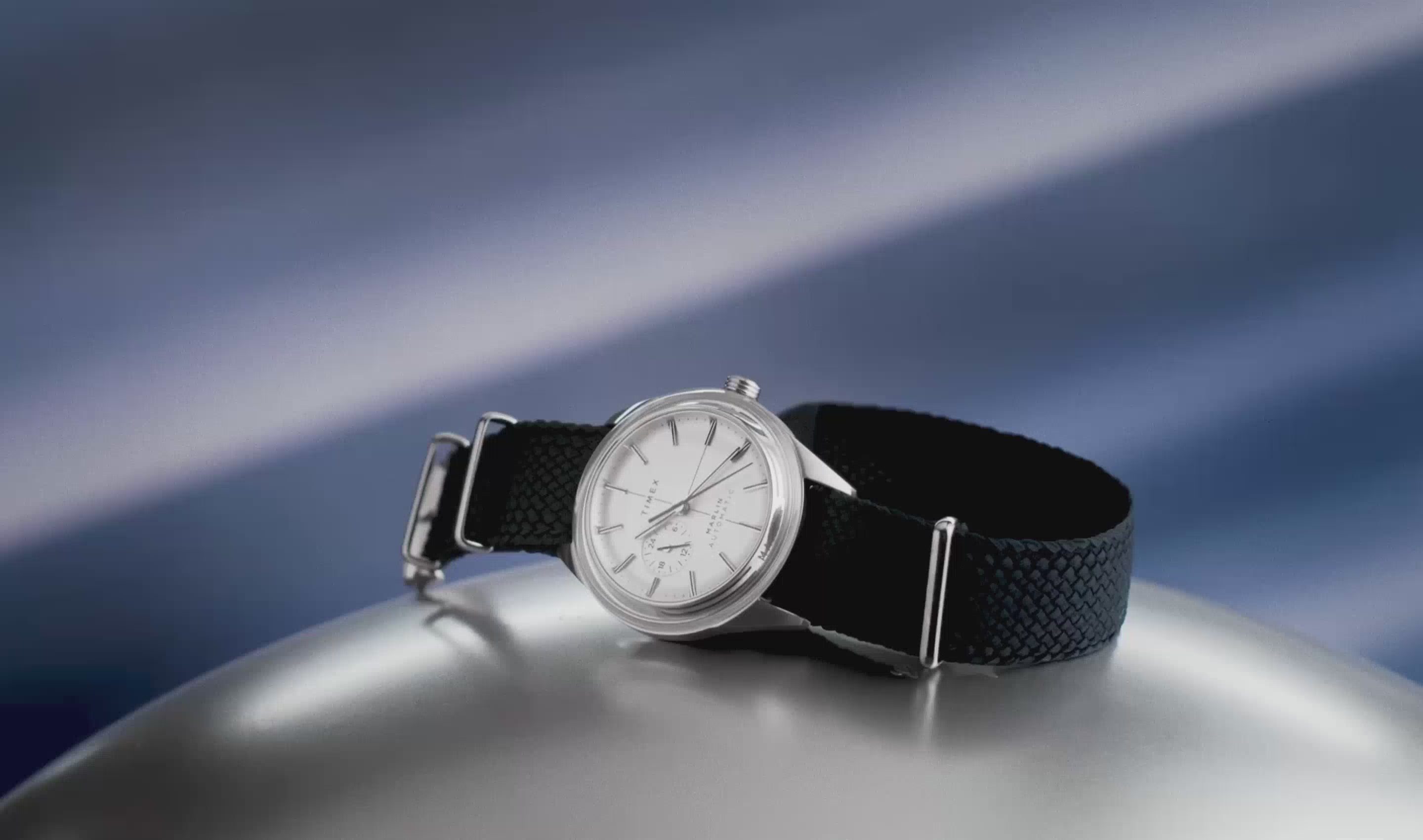 blue strap Timex watch