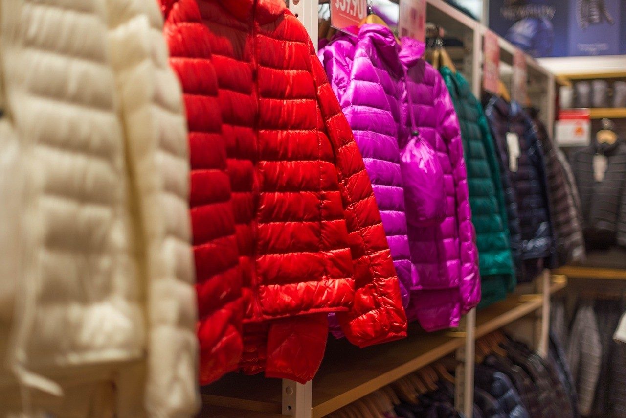 Down jackets in store