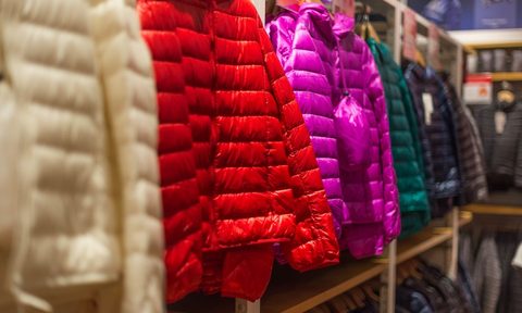 Down jackets in store