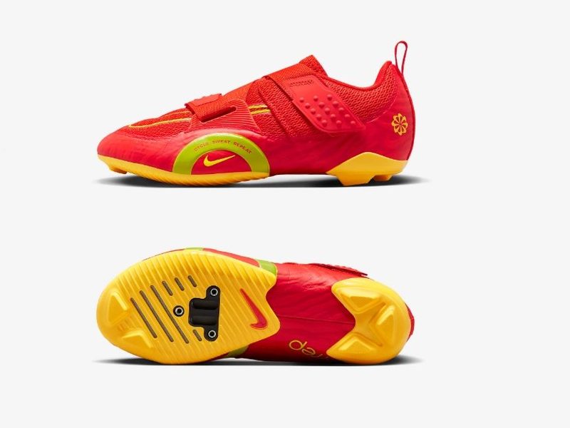 The Nike SuperRep Cycle 2 Next Nature, with both the side and the cleat attachment showing.