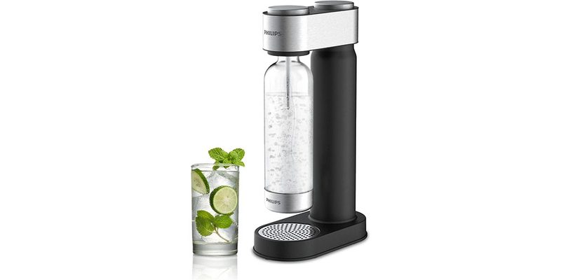 The Philips Stainless Sparkling Soda Maker on a white background.