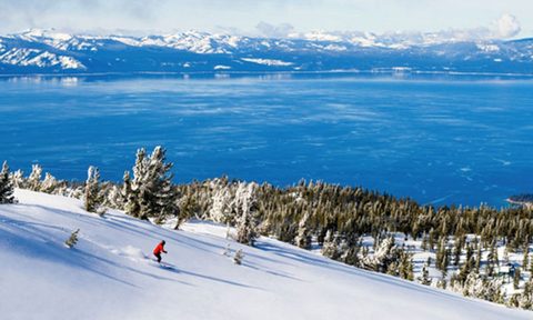 Powder skiing in Lake Tahoe at Heavenly Ski Resort