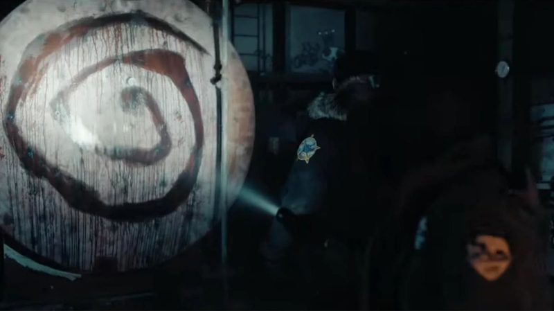 A close up of the spiral symbol from True Detective: Night Country.